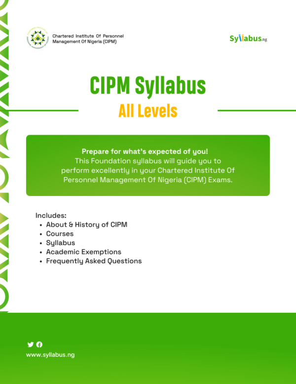 CIPM Syllabus for All Levels | Download Free PDF - syllabus.ng