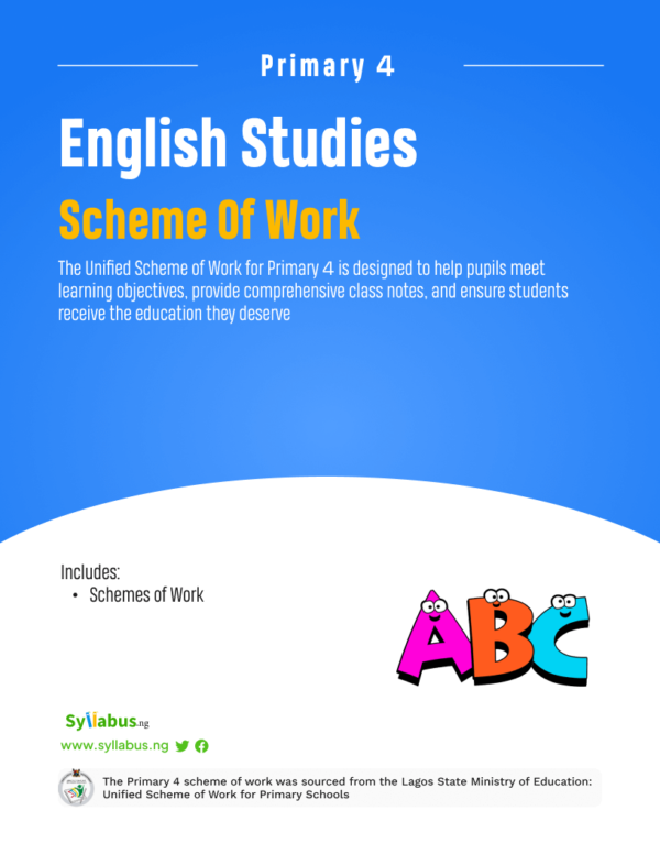 Primary 4 English Studies Scheme of Work | Download Free PDF - syllabus.ng