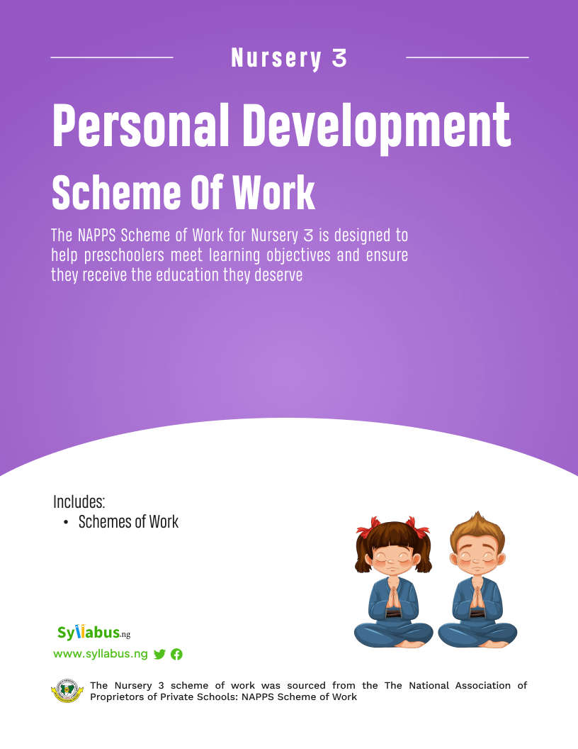 Nursery 3 Personal Development Scheme of Work | Download Free PDF ...