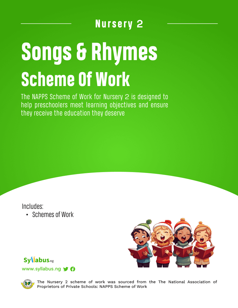 Nursery 2 Songs and Rhymes Scheme of Work | Download Free PDF - syllabus.ng