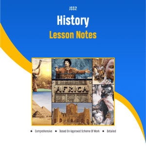 JSS2 History Lesson Notes
