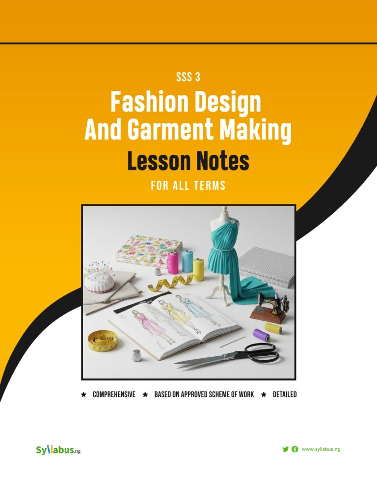 ss3-fashion design and garment making-lesson-note